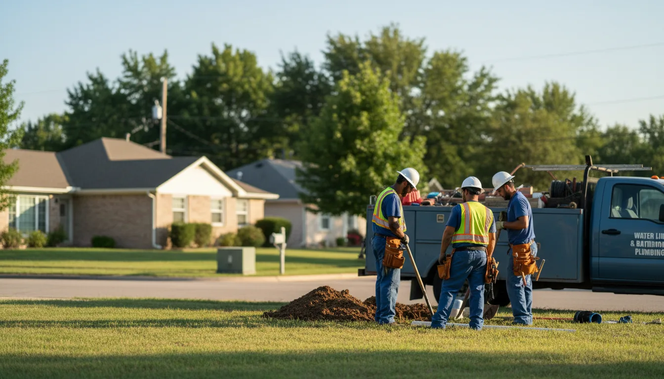 Residential water line and bathroom plumbing service in Cresco, IA